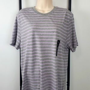 DKNY Stripe Top T-shirt short sleeve cotton blend stripes women size M New